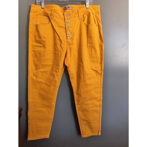 Blue Savvy Women's Size 22 Pale Orange Button Fly Cropped Pants